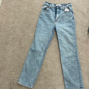Abercrombie & Fitch, the ankle straight ultra high rise jeans, medium wash